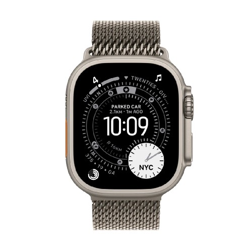 SMARTWATCH  ULTRA 3 GPS NATURAL TITANIUM CASE 49mm (MEWY4QR/A) NATURAL TITANIUM MILANESE LOOP-MEDIUM